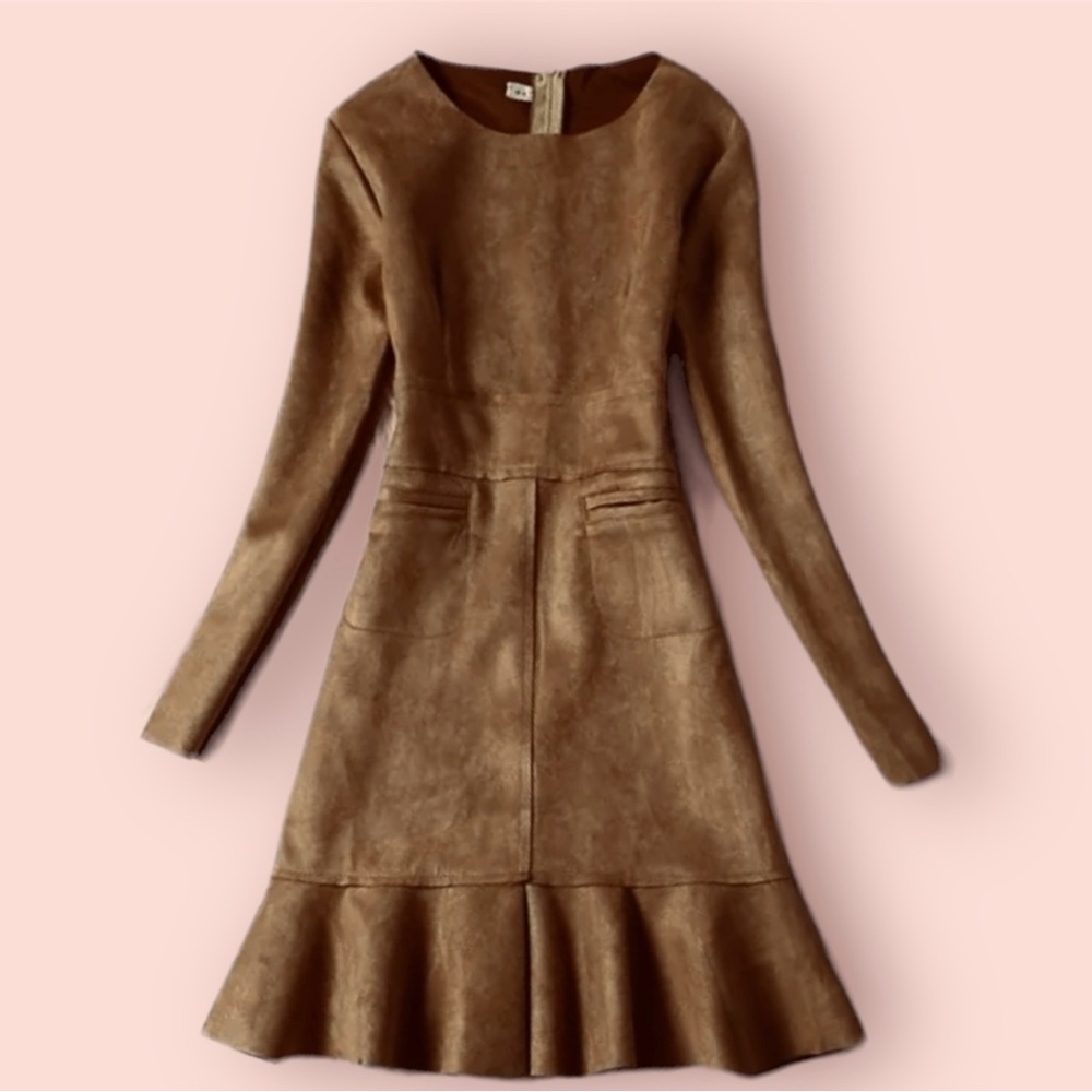 NA*PRAWDE Women Dress slimmer style- Girl Dress Brown